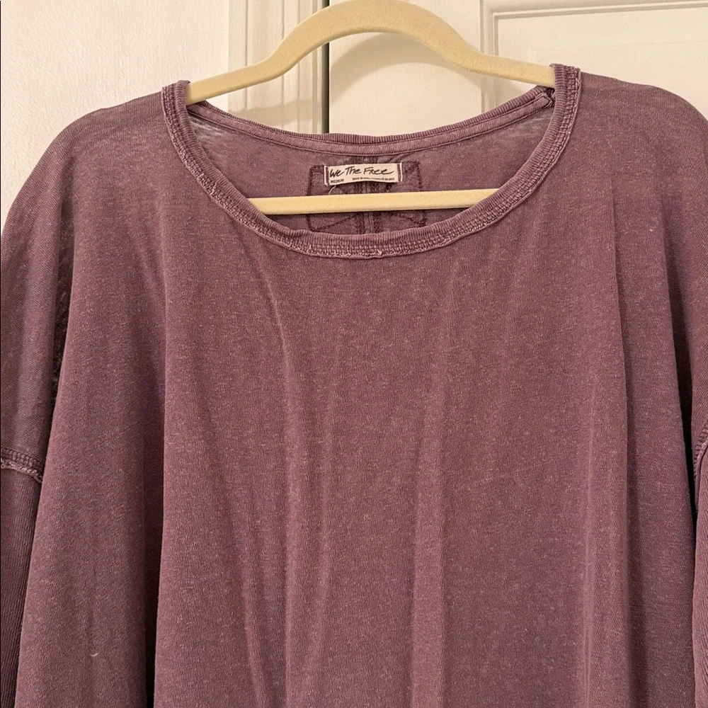 Free People We The Free Linen Blend Diego Tee Wine Grape - Picture 6 of 10